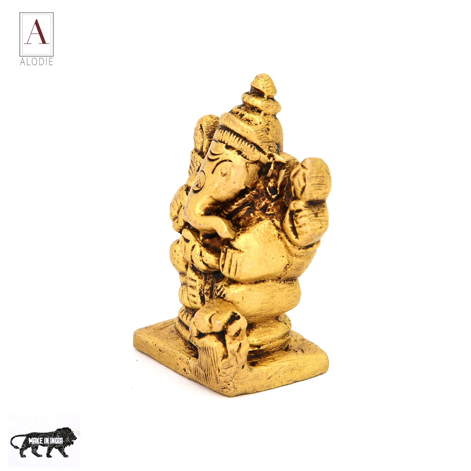 Alodie- Brass Ganesh Bhagwan Idol, Ganpati Idol, Bappa Murti Small For Home Entrance Decor Diwali Gift Ganesha